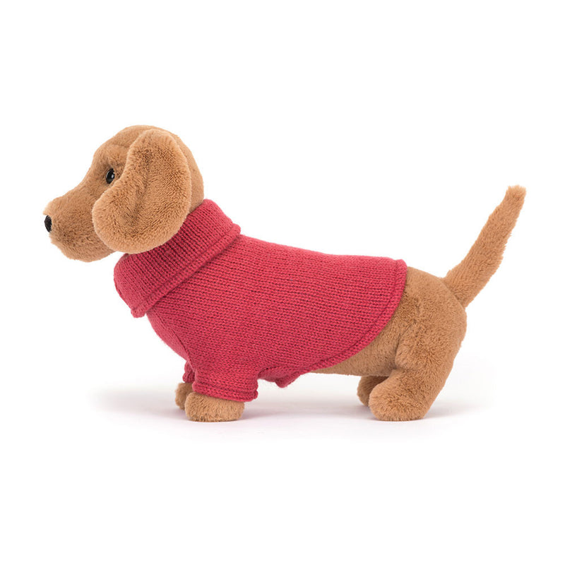 Sweater Sausage Dog Pink - 9 Inch by Jellycat