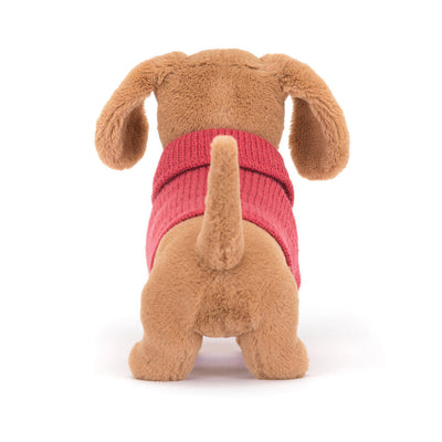 Sweater Sausage Dog Pink - 9 Inch by Jellycat