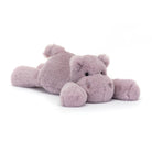 Plush hippo toy on a white background