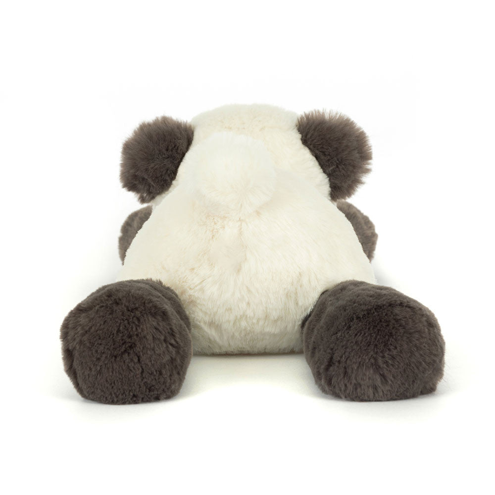 Plush panda toy on a white background