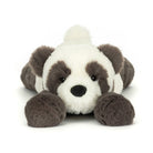 Plush panda toy on a white background