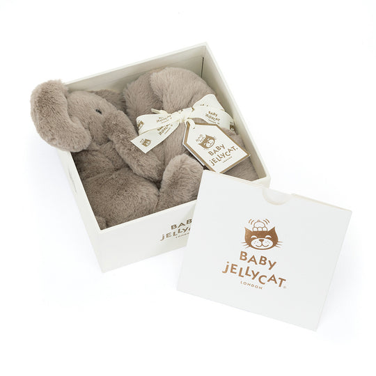 Smudge Elephant Soother in Gift Box by Jellycat