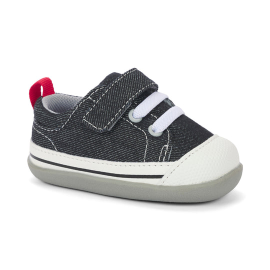 Stevie II Infant Shoe - Black Denim by See Kai Run - FINAL SALE