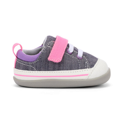 Stevie II Infant Shoe - Gray/Pink by See Kai Run