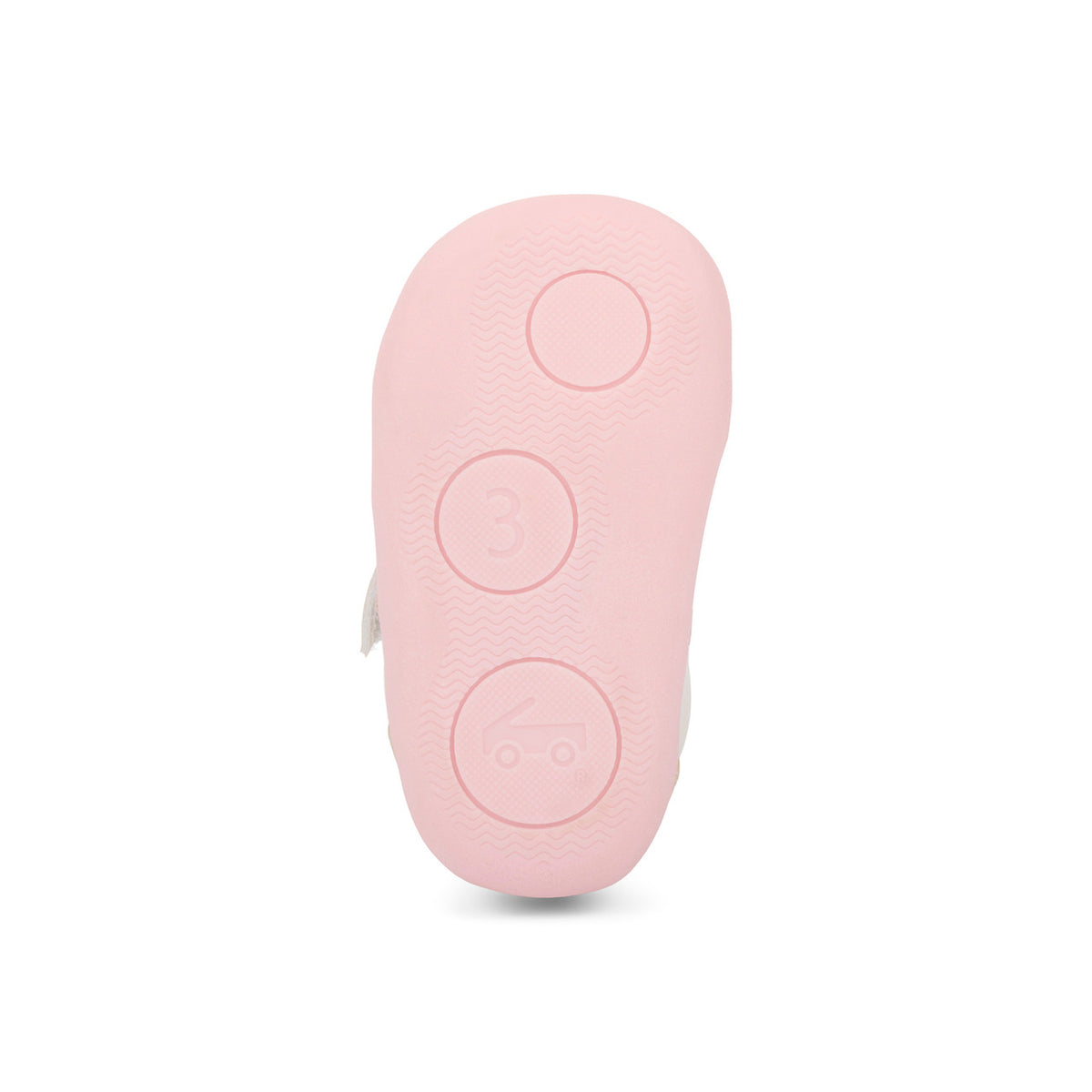 Pink baby sandal on a white background