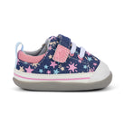 Children's shoe with star pattern on a white background