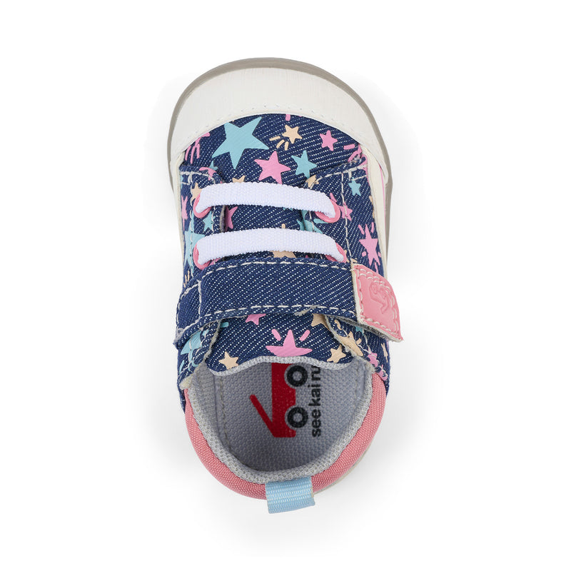 Stevie Mini First Walker Shoe - Navy Denim/Stars by See Kai Run