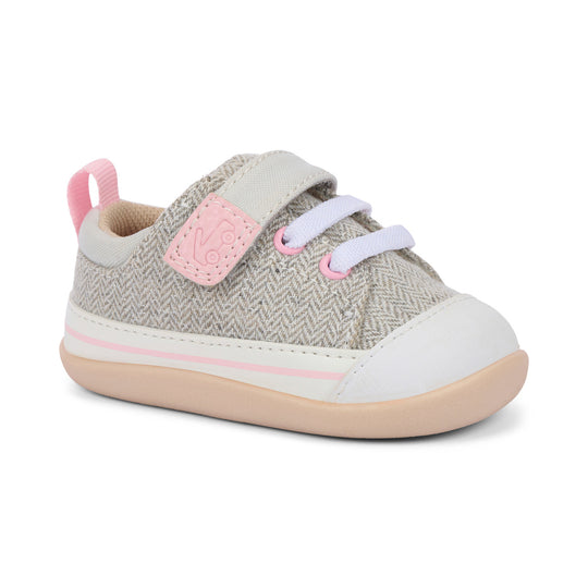 Stevie Mini First Walker Shoe - Gray Herringbone by See Kai Run