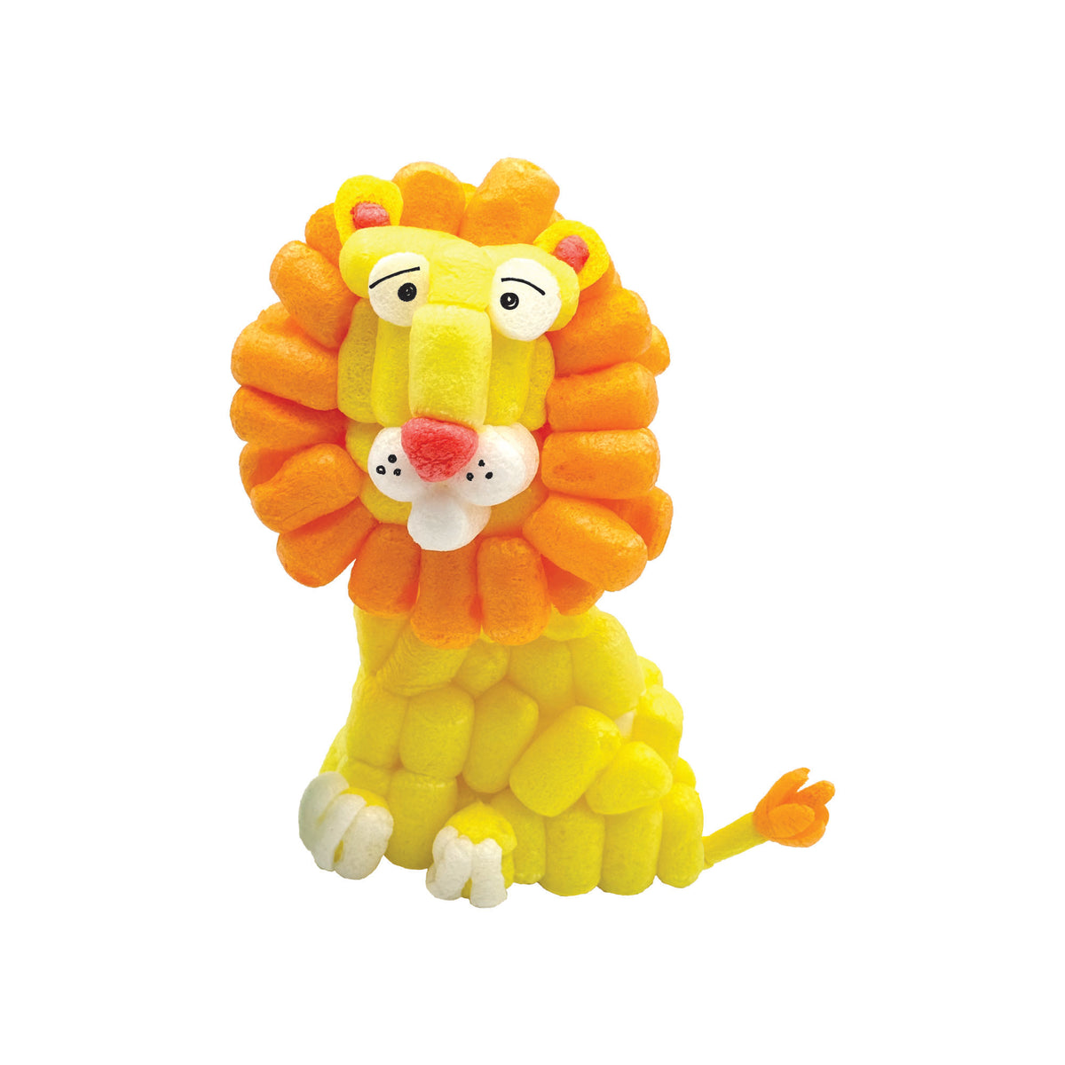Colorful lion toy figure on a white background