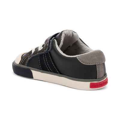 Lucci Sneakers - Black Leather/Gray by See Kai Run