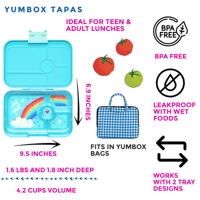 Yumbox Tapas Bento Lunch Box - 5 Compartment - Antibes Blue