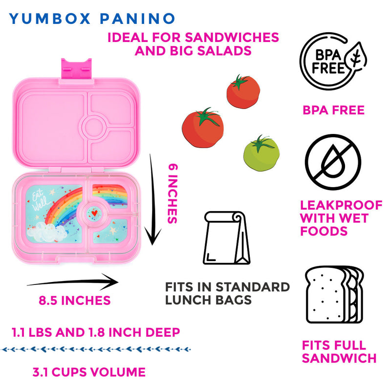 Yumbox Panino Leakproof Bento Box - 4 Compartment - Power Pink