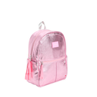 Pink backpack on a white background