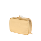 Gold rectangular pouch on a white background