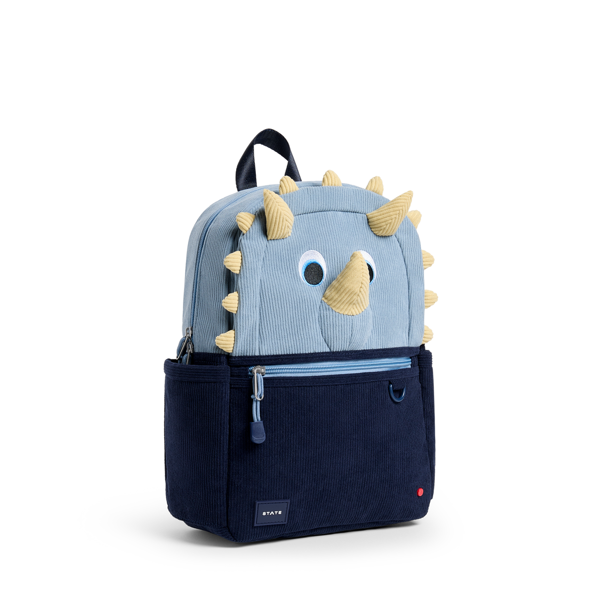 Children's backpack with dinosaur design on a white background