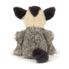 Plush toy raccoon on a white background