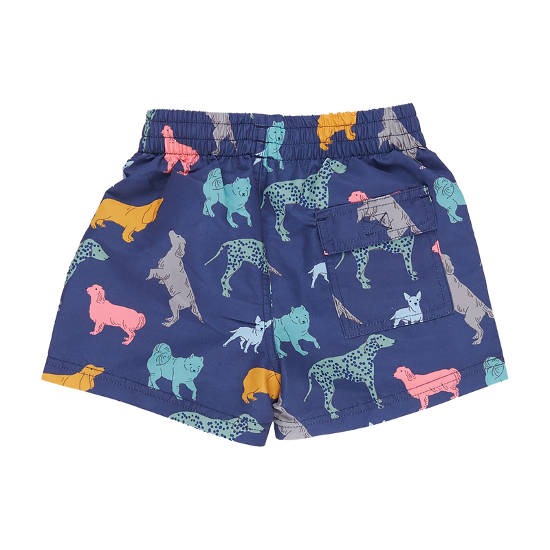 Boys Swim Trunk - Navy Dogs by Pink Chicken
