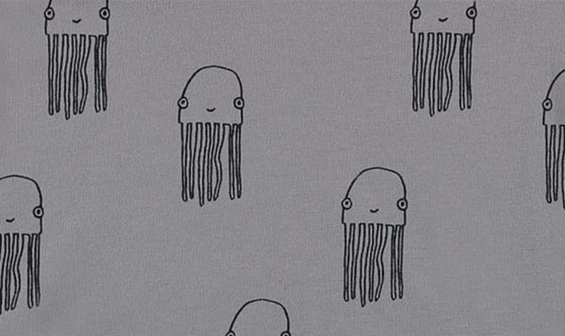 Jellyfish All Over Print Short Sleeve Tee - Ash by Babyface