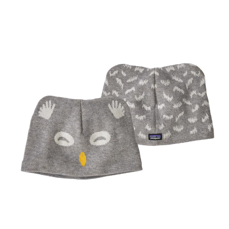 Baby Animal Friends Beanie - Owl Drifter Grey by Patagonia