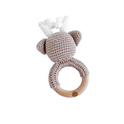 Cotton Crochet Rattle Teether - Deer by The Blueberry Hill