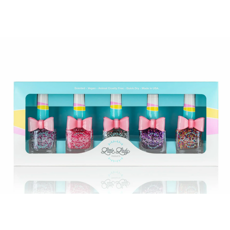 Scented Nail Polish Confetti Glitter Collection Kit by Little Lady Products
