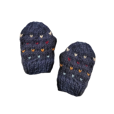 Sawyer Hand Knit Mittens - Navy by The Blueberry Hill