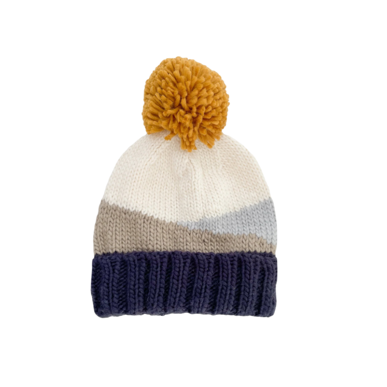 Sunset Hand Knit Hat - Navy by The Blueberry Hill