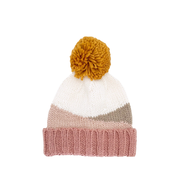 Sunset Hand Knit Hat - Rose by The Blueberry Hill