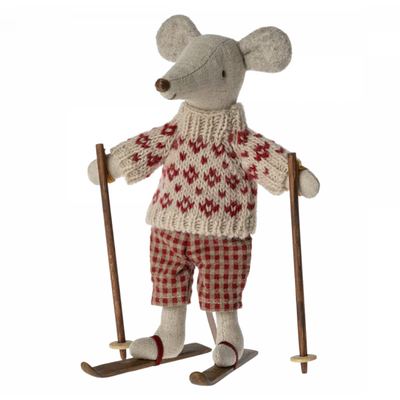 Winter Mouse with Ski Set, Mum by Maileg
