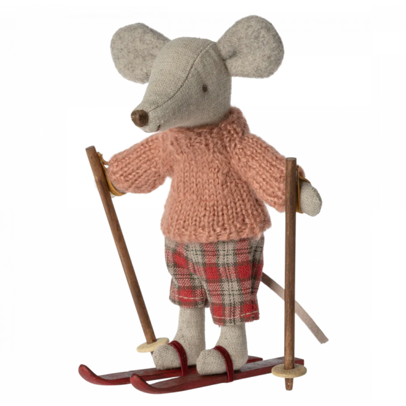 Winter Mouse with Ski Set, Big Sister by Maileg