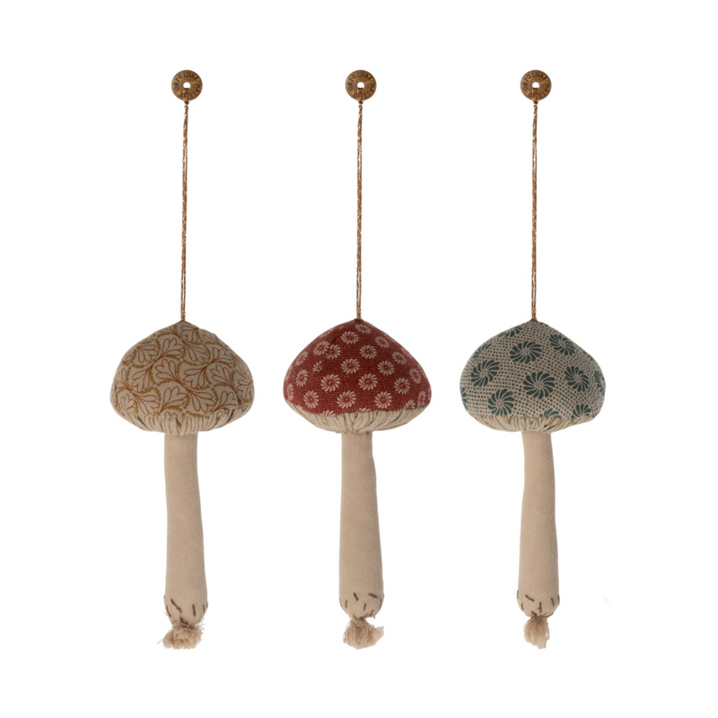 Mushroom Ornaments, Set of 3 - Assorted by Maileg