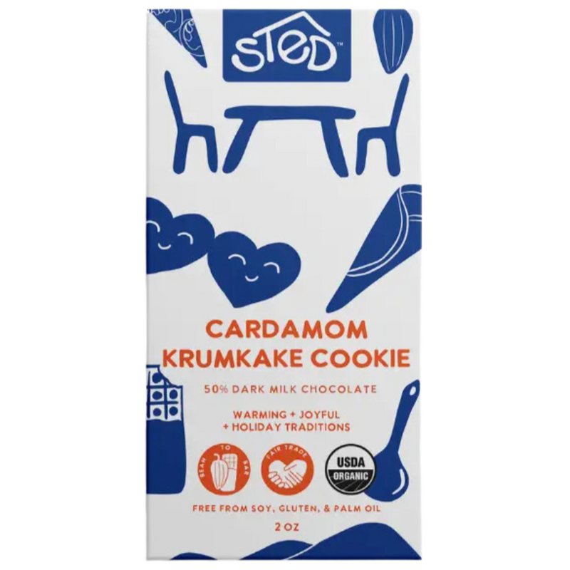 2oz Cardamom Krumkake Cookie Bar by Sted Foods