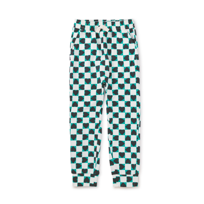 Printed Everyday Joggers - Heart Checkerboard by Tea Collection FINAL SALE