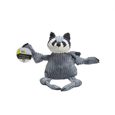 Reggie Raccoon Knottie Plush Dog Toy by Hugglehounds