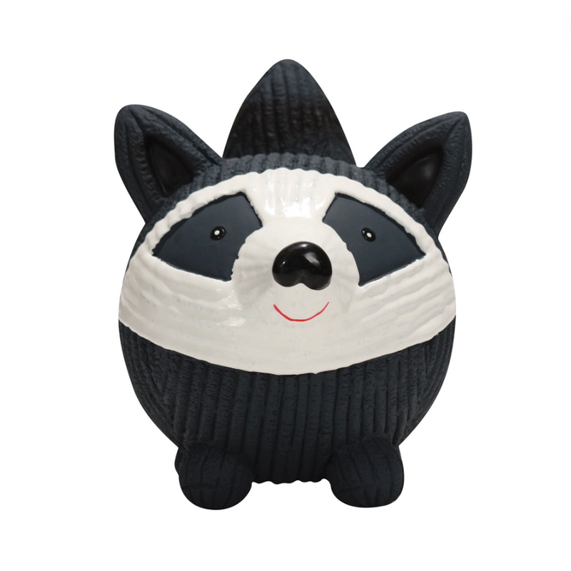 Reggie Raccoon Ruff-Tex Ball Dog Toy, Large by Hugglehounds
