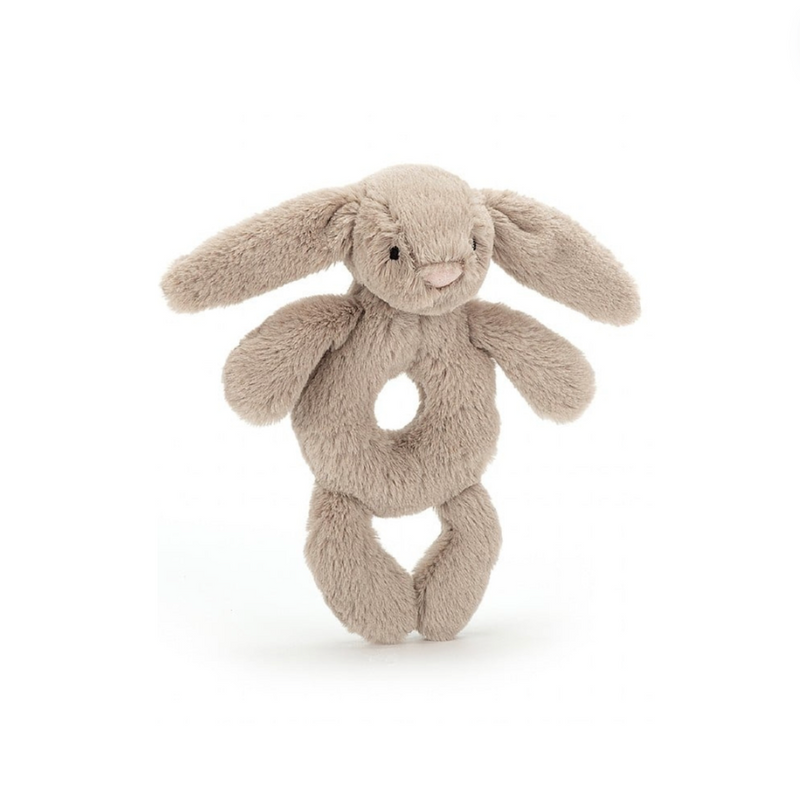 Bashful Beige Bunny Ring Rattle - 8 Inch by Jellycat