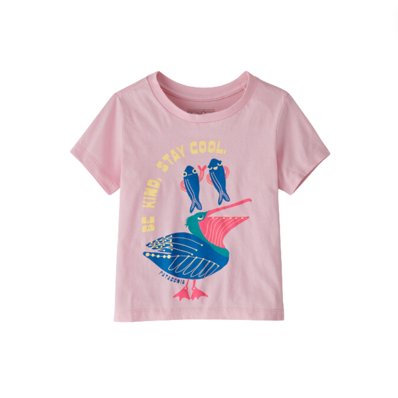 Baby Graphic T-Shirt - Free Ride: Peaceful Pink by Patagonia