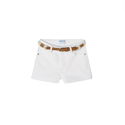 Better Cotton Belted Shorts - White by Mayoral