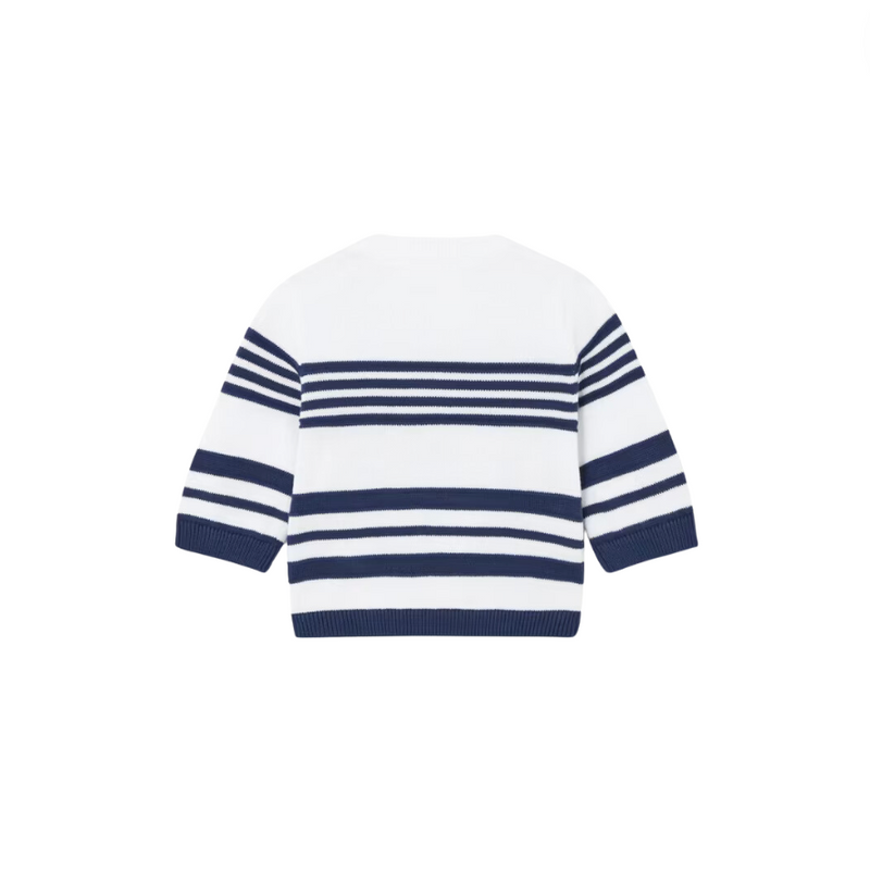 Better Cotton Knit Sweater - White/Naval by Mayoral