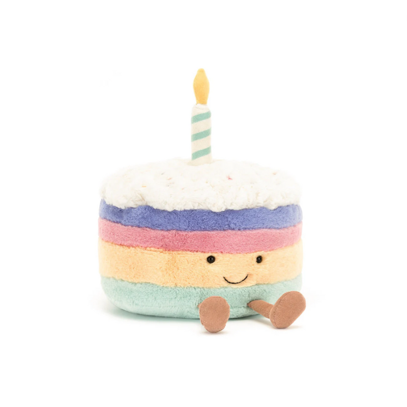 Amuseable Rainbow Birthday Cake  by Jellycat - 5x9 Inch by Jellycat