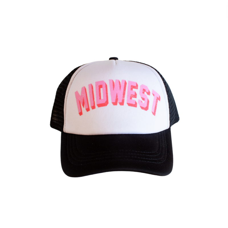 Midwest Trucker Hat - Black/White/Pink by Feather 4 Arrow