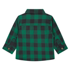 Green and black checkered shirt on a white background