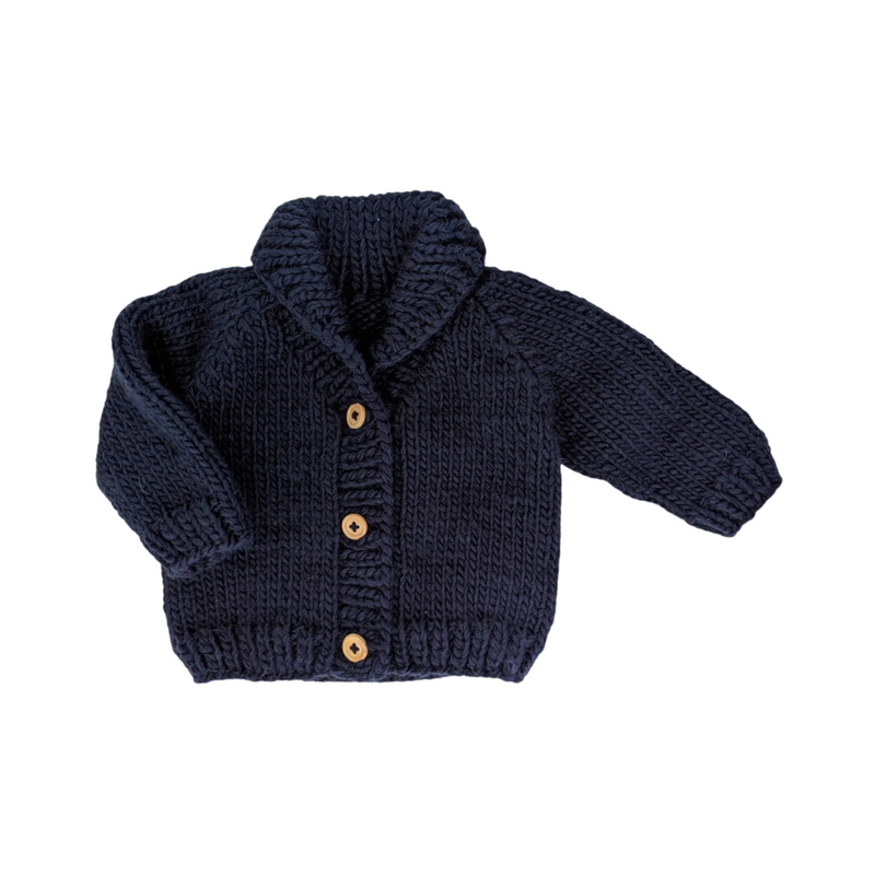 Shawl Collar Cardigan Sweater - Indigo by Huggalugs