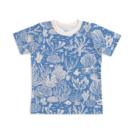 Short Sleeve Tee - Corals Blue by Winter Water Factory - FINAL SALE