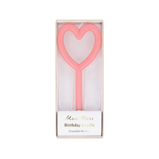 Slim Heart Candle by Meri Meri