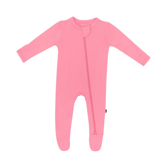 Solid Footie with Zipper - Guava by Kyte Baby