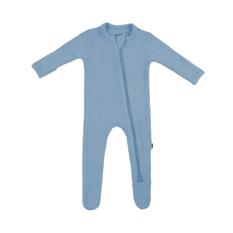 Solid Footie with Zipper - Slate by Kyte Baby