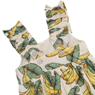 Vest with banana and leaf pattern on a white background