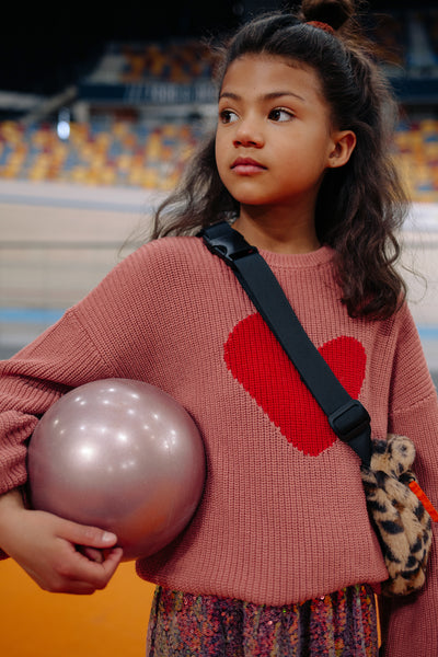 Knitted Heart Pullover - Velvet Rose by Babyface