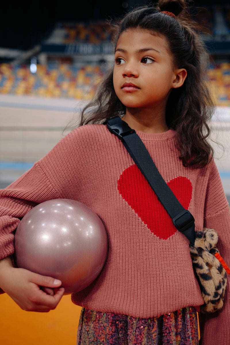 Knitted Heart Pullover - Velvet Rose by Babyface